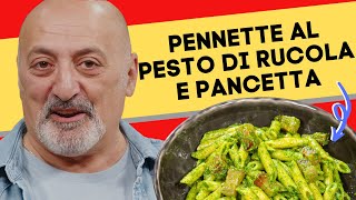 Pennette al pesto di rucola e pancetta [upl. by Annwahsal]