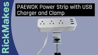 PAEWOK Power Strip with USB Charger and Clamp [upl. by Sualokin]