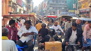 🇮🇳 VARANASI INDIA EXPLORING BUSY STREETS OF VARANASI FROM RIKSHA HUSTLE AND BUSTLE OF INDIA 4K [upl. by Leinad]