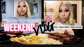 WEEKEND VLOG  TEMU Goodies Sunday Dinner amp GRWM For Work 🦋💕 [upl. by Adhamh744]