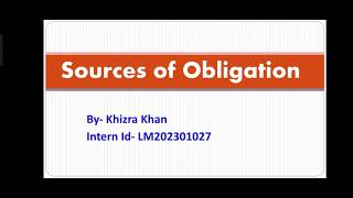 Sources of Obligation [upl. by Mercy]