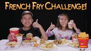 FRENCH FRY CHALLENGE w Homemade Zucchini Fries Prank [upl. by Nerrat122]