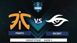 Fnatic vs Secret  Game 3  ESL One Katowice 2018 [upl. by Ahselat949]