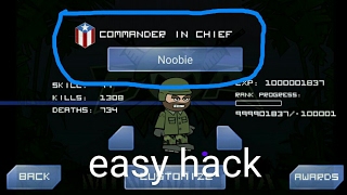 Hack in MINI MILITIA rank up Commander in chief in few seconds 100 working latest hack 2017 [upl. by Inoj]