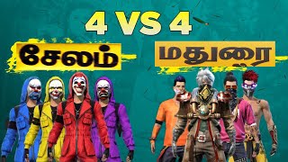 4 VS 4 🔥 Pro players Custom Match  Madurai Vs Salem  OP Gameplay Garena Free Fire 👌😍 [upl. by Ibloc960]