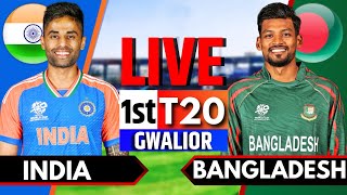 India vs Bangladesh 1st T20  Live Cricket Match Today  IND vs BAN Live Match Today  IND Batting [upl. by Gertrudis]