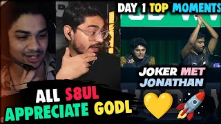 S8UL Reaction on GODL Domination 🚀💛 5 Crowd 😱 Simp 1v5 Reactions 🚨 Joker Jonathan Together ❤️ [upl. by Alan]