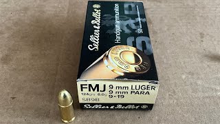 Velocity Testing Sellier amp Bellot 9mm Luger FMJ 124 grain SB9B Ammo [upl. by Ayital497]