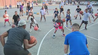 Georgetown basketball great celebrates history in Scotland community with kids clinic [upl. by Erlinna]