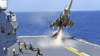 AV8B Harrier II Showing the Insane Jump on Aircraft Carrier [upl. by Talmud577]