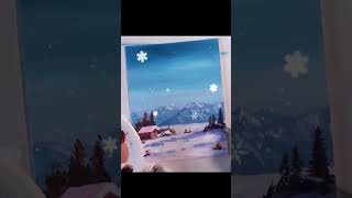 Shorts Acryl Winterlandschaft malen weihnachten advent [upl. by Aivle]