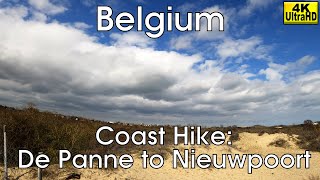 Hike along the Belgian Coast De Panne to Nieuwpoort Belgium 4K [upl. by Fidelas979]