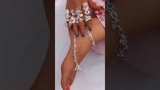 daily wear Silver anklets with ring 💯viralvideo silver anklets payal design new shorts 2024 [upl. by Adnilem]