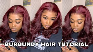 HOW TO DYE HAIR BURGUNDY WITHOUT BLEACH  BEGINNER FRIENDLY [upl. by Aamsa]