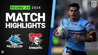 NRL 2024  Sharks v Knights  Match Highlights [upl. by Chally776]