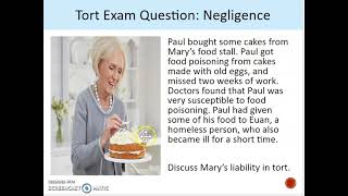 Tort Exam Question Negligence [upl. by Eener728]