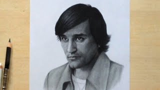 Dragan Nikolic Portret Olovkom  Charcoal Drawing [upl. by Rome]