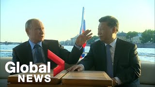 Vladimir Putin Xi Jinping take a leisurely boat tour together [upl. by Nwahsaj]