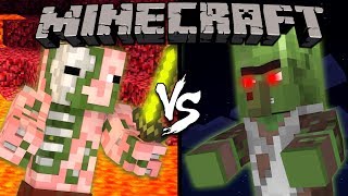 Zombie Pigman vs Zombie Villager  Minecraft [upl. by Zollie782]