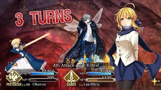 【FGO】Oberon Vortigern『3T Clear』ft Artoria Pendragon Saber [upl. by Holey]