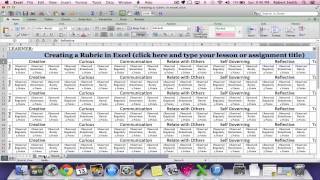 Create a Rubric in Excel Step one and Step two [upl. by Oetomit]