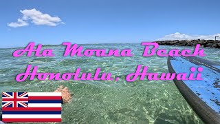 Surfing Ala Moana  Honolulu Hawaii [upl. by Brazee531]