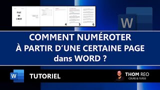 NUMÉROTER à partir de lINTRODUCTION ou autre page dans WORD  Tutoriel facile [upl. by Domini]