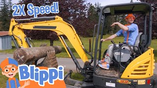 Blippi Learns About Bulldozers at 2x Speed [upl. by Attenwahs]