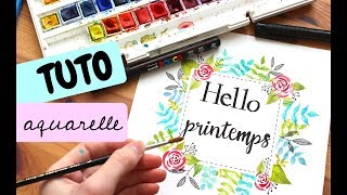 TUTO AQUARELLE  Hello printemps [upl. by Francklin73]