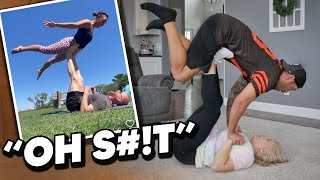 Trying the COUPLES LEG FLIP CHALLENGE Hilarious [upl. by Notnirt901]