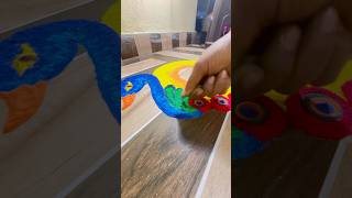 Rangoli krishna trending diwali colourful first drawing peacock shortvideo artwork [upl. by Eecram]