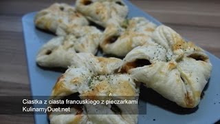 Ciastka z ciasta francuskiego z pieczarkami [upl. by Pen668]