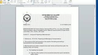 How To Write An Army Memo IAW AR 2550 [upl. by Beasley]