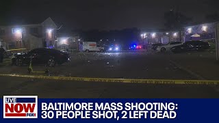 Mass shooting in Baltimore kills 2 injures 28   LiveNOW from FOX [upl. by Swerdna253]