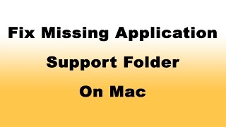 Missing Application Support Folder on Mac [upl. by Atnad]