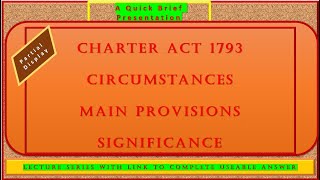 Charter Act 1793  Partial Display part 1 Lecture Series tutorial [upl. by Anilasor125]