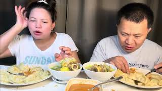 Pork Momo मुला आलु राखेर बनाएको pork को हड्डीखुड्डीको मिठो soup अनि पिरो चटनी mukbang [upl. by Zetta653]