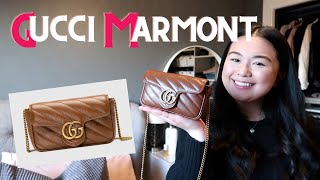 GUCCI MARMONT Super MINI Bag  4 WAYS to WEAR  What you can put INSIDE [upl. by Erelia334]