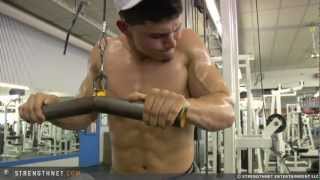 Anthony Works Triceps with Triceps Pushdowns [upl. by France]