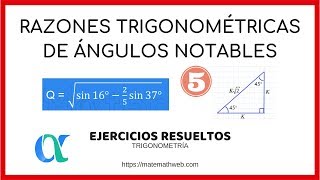 Razones trigonométricas de ángulos notables ejercicios resueltos secundaria [upl. by Wendeline568]