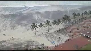 Durban beach closed due to high waves DRAMATIC AERIAL VIDEO [upl. by Novj933]