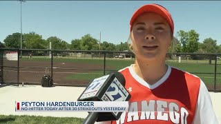 Wamegos Peyton Hardenburger throws nohitter at state [upl. by Memory]