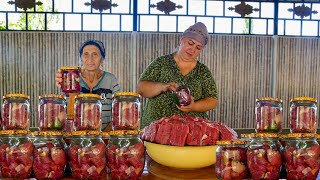 BEEF COOKED IN A GLASS JAR PREPARATION FOR WINTER [upl. by Brunk]