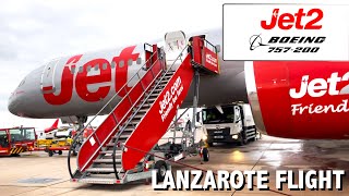 4K HDR Jet2com Boeing 757200 Flight Manchester Airport  Lanzarote [upl. by Kelli]