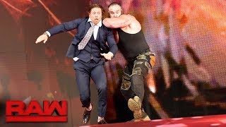 Braun Strowman returns to lay waste to Miz amp The Miztourage Raw Oct 30 2017 [upl. by Wynne848]