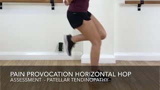 Patellar Tendinopathy Pain Provocation Horizontal Hop Landing [upl. by Allegna]