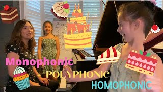 The one where we look at Monophonic Polyphonic and Homophonic textures [upl. by Ryun]