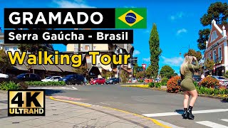 GRAMADO  RIO GRANDE DO SUL  BRAZIL  WALK TOUR【4K】 [upl. by Ellerahs610]