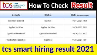 How To Check TCS smart hiring Result  Tcs smart hiring Result [upl. by Luapnoj]