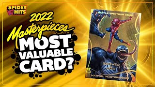 Most valuable card in 2022 Marvel Masterpieces 11 Gold Battle Spectrum Gem SpiderMan vs Venom [upl. by Norb978]